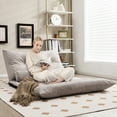 thumbnail image 4 of Costway Convertible Lazy Sofa Bed with 42-Level Adjustable Backrest&2 Lumbar Pillows Grey, 4 of 10