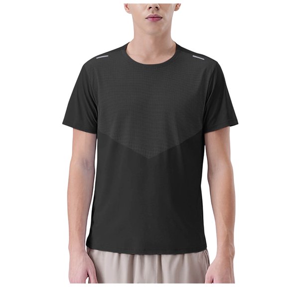 JFOPQVSM Men's Short Sleeved T Shirt Ice Silk Cool Quick Drying T Shirt Sports Short Sleeved Fitness Running Quick Drying T Shirt