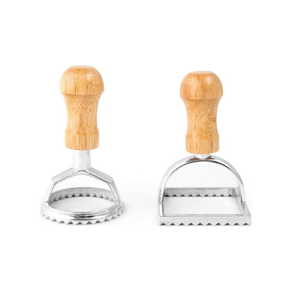 Fox Run Set of 2 Aluminum Ravioli Stamps with Wood Handle