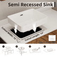 thumbnail image 2 of Los Flexi 17" x 13" Semi Recessed Rectangular Bathroom Sink with Overflow, Glossy White Ceramic Drop-In Basin, 2 of 13
