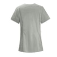 thumbnail image 4 of Ktyne Hauts de Blouse Médicale pour Femmes Col en V Manches Courtes Tunique d'Infirmière Extensible Blouse de Mode avec Poche Gris m, 4 of 4