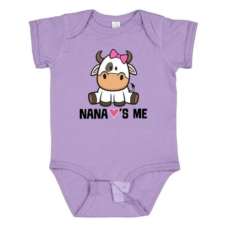 

Inktastic Nana Loves Me Girl Cow Girls Baby Bodysuit