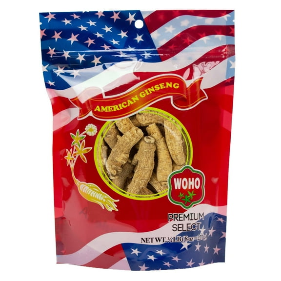 WOHO Cultivated American Ginseng #1308 Half Short Extra Large 8 oz Bag