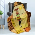thumbnail image 4 of African Soft Flannel Fleece Throw Blanket, Girl Dressed in Under Sun Folk Culture Inspirations, Cozy Plush for Indoor and Outdoor Use, 50" x 70", Multicolor, by Ambesonne, 4 of 5