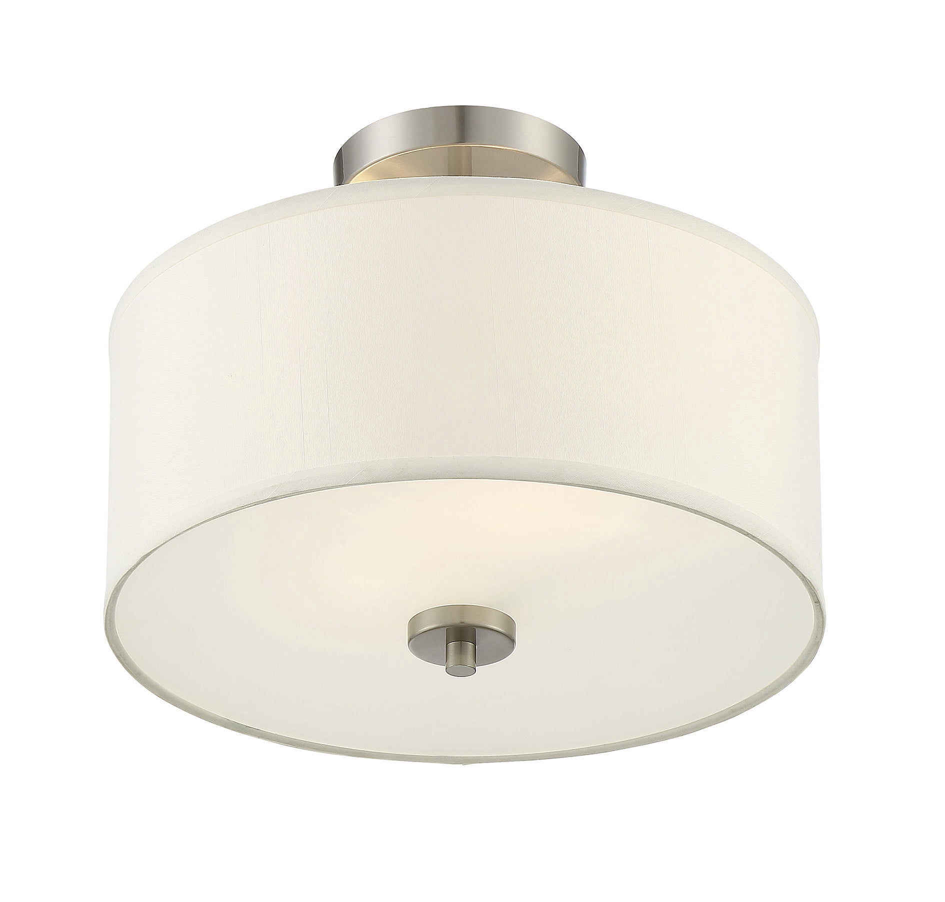 Trade Winds Cassie 2-Light Semi-Flush Mount Ceiling Light in Brushed Nickel