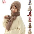 thumbnail image 1 of 2024 New Integrated Ear Protection Windproof Cap Scarf, 2 In 1 Multifunctional Elastic Warm Ear Protection Knitted Hat C, 1 of 5
