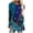 Blue, variant on Trendfront Womens Boho Print Tunic Tops Crewneck Long Sleeve Colorful Pattern Loose Fit Casual Shirts