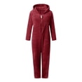 thumbnail image 4 of Coerni Girls Boys One Piece Animal Onesi𝐞 Kids Plush Teddy Bear Jumpsuit with Hood Fleece Zipper Winter Warm Outfit Playsuit, 4 of 5