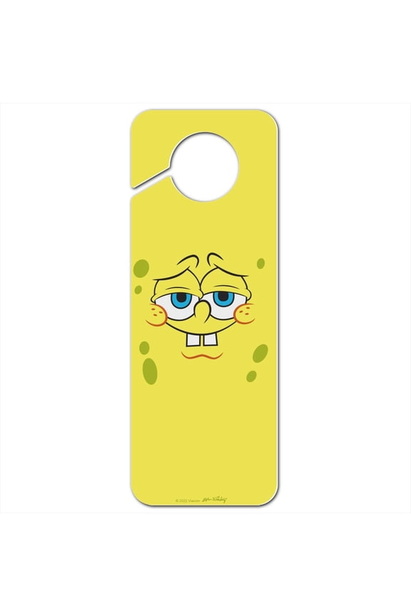 SpongeBob Confident Face Plastic Door Knob Hanger Sign