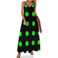 thumbnail image 1 of Vestido sin mangas con estampado de tablero de ajedrez en negro y verde, vestido de verano para mujer coreana, vestidos largos para mujer, 1 of 7