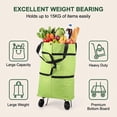 thumbnail image 7 of 2027 Upgraded 2 in 1 Foldable Shopping Cart with Wheels, Portable Grocery Cart Foldable with Wheels and Pull Handle for Market & Grocery Runs(Black), 7 of 7