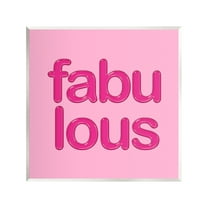 Stupell Industries Bold Pink Fabulous Inspirational Painting Unframed Art Print Wall Art, 12 x 12