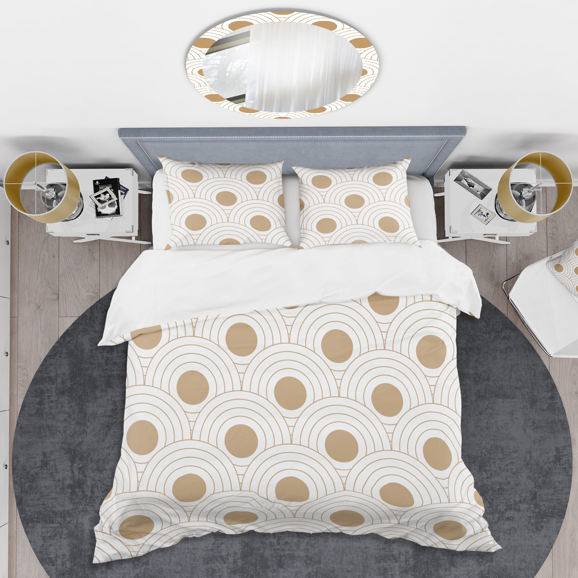 Designart 'Circular Retro Design' Mid-Century Modern Duvet Cover Set