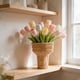 thumbnail image 5 of Decoración del hogar, decoración de habitaciones, decoración de paredes Cesta de flores de helado Caja de arreglo floral de tejido de mimbre Decoración de flores frescas Cesta de flores P VC, 5 of 6