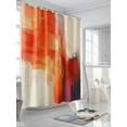 thumbnail image 3 of Abstract Color Block Shower Curtain Set ，Waterproof Fabric Shower Curtains Orange Block Gradient White Modern Shower Curtains for Bathroom,Bathroom Decor 60"x72", 3 of 6