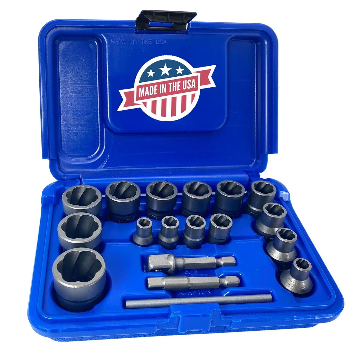 ROCKETSOCKET Bolt, Nut & Screw Extractor Set Made in USA 18 pc