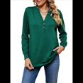 thumbnail image 1 of Camisas de Larga para Mujer, Otoño 2025, Blusas Elegantes Informales Tipo Henley, Blusas Modernas, Camisetas Bonitas, Conjuntos, Ropa. Verde Oscuro L, 1 of 10