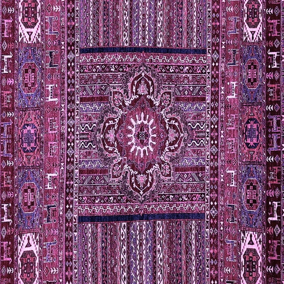 Ahgly Company Indoor Square Abstract Purple Modern Area Rugs, 6' Square
