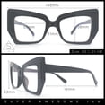 thumbnail image 3 of Womens Oversized Thick Squared Cat Eye Clear Lens Fashion Eyeglasses Black Tortoise, 3 of 8