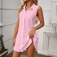 thumbnail image 5 of Admvng Women's Shirt Dress Button-Down Collar Casual Summer Dress, 5 of 6