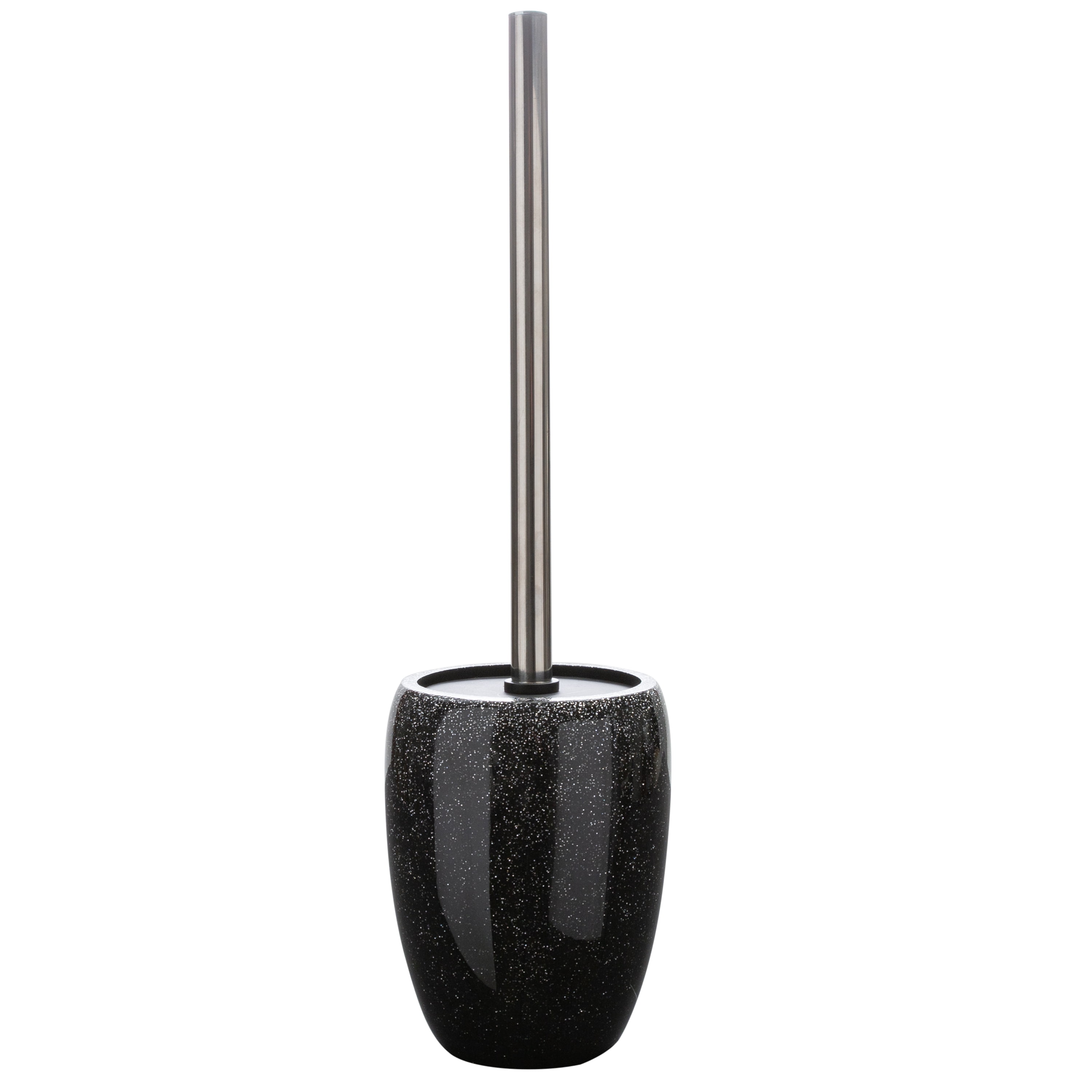 ELLE Paris Eclat Glitter Toilet Bowl Brush and Holder, Black