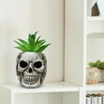 thumbnail image 5 of Skull Succulent Pot Planter, Resin Halloween Flower Pot for Desktop Decoration, Durable Unique Skull Design Plant Holder for Succulents, Office Home Tabletop Decor and Spooky Party Gift, 5 of 6