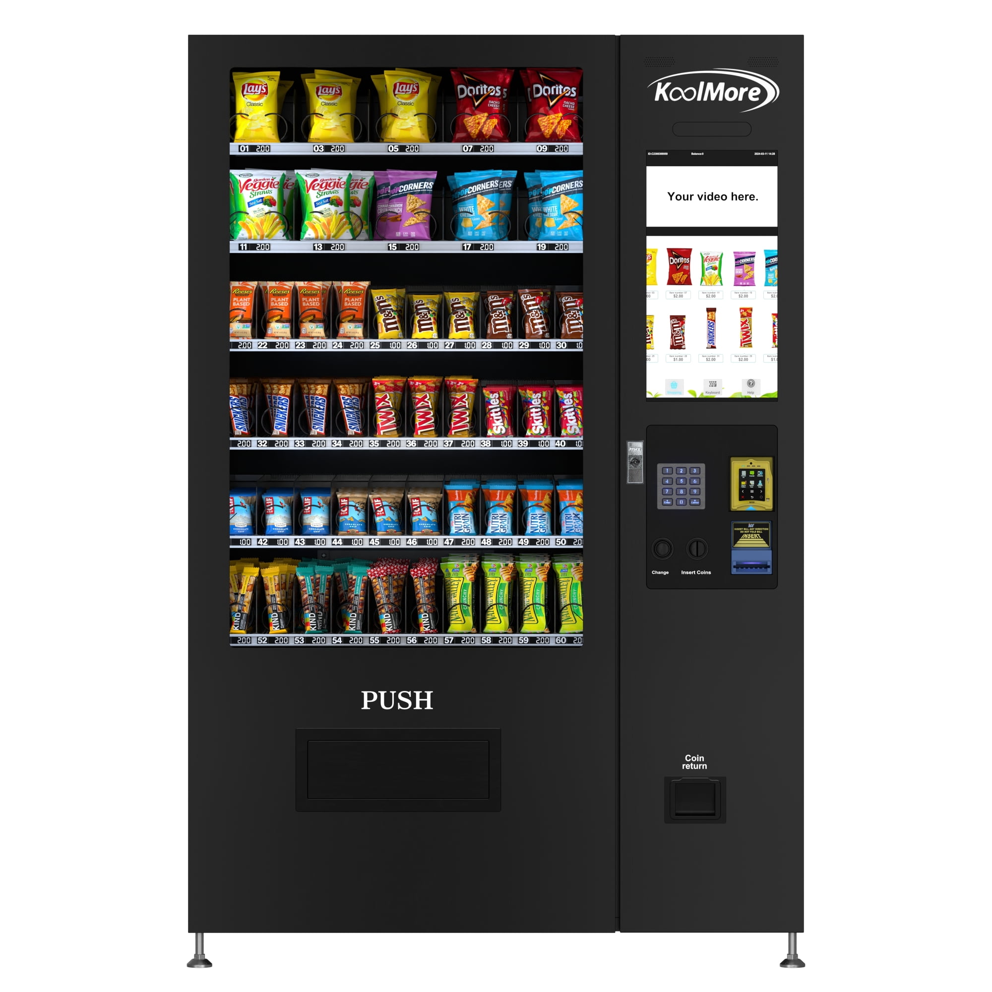 Non-Refrigerated Snack Vending Machine with 60 Slots, Credit Card