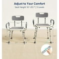 thumbnail image 6 of Bluelog Shower Chair, Height Adjustable Shower Seat with Thickened Frame for Elderly and Disabled, 300lbs Capacity, 6 of 8