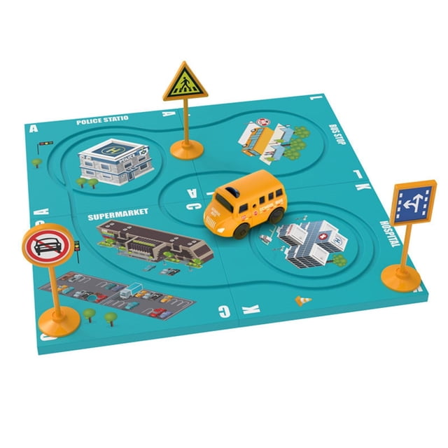 Track Car Toy Set – Sliding Vehicle With Transformable Puzzle Tracks Creative Traffic Themed Playground For Kids Perfect For Learning And Fun