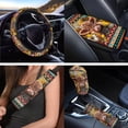 thumbnail image 3 of Uorisanigo Interior Accessories 18 Packs, Baby Highland Cow Tribal with Front and Back Seat Covers Steering Wheel Wrap Seatbelt Pads Center Console Cover Headrest Handbrake Cover Coasters Key Chain, 3 of 7