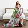 thumbnail image 2 of Cactus and Tropical Plants Soft Throw Blanket All Season Microplush Warm Blankets Lightweight Tufted Fuzzy Flannel Fleece Throws Blanket for Bed Sofa Couch 60"x50", 2 of 6