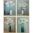 thumbnail image 2 of PixonSign Adhesive Wall Art Vintage Daisy Floral Illustrations Posters, Set of 4 Rustic Country Style White Flowers in Vases Fine Art Nature Wilderness Canvas Prints for Home Decor - 11"x14", 2 of 5