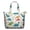 White Dinosaurs Flowers, variant on White Dinosaurs Geometric Leaves Pattern Travel Tote Bags for Women Carry On,Large Weekender Bags for Women Travel,Multi Functional Duffle Bag for Work,Shopping,Sports