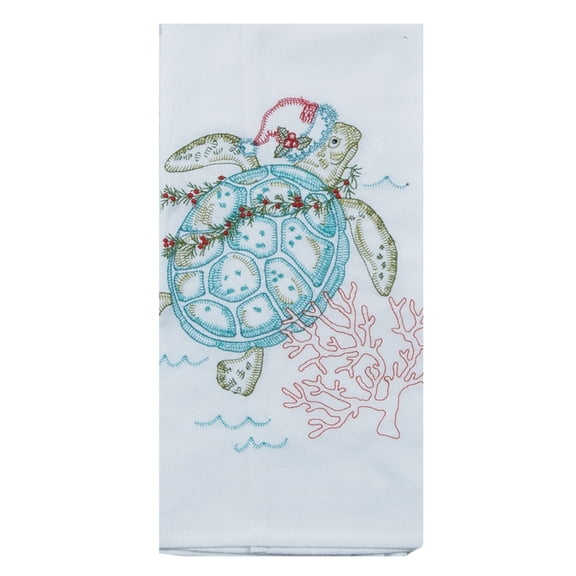 Kay Dee Designs Holiday Sea Turtle Embroidered Flour Sack Towel