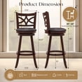 thumbnail image 3 of Gymax Swivel Bar Height Stools with Backrest and Footrest, 30" Height, Brown (Set of 4), 3 of 10