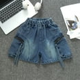 thumbnail image 2 of KAUOD Boys Streetwear Muti Pockets Baggy Jorts Y2k Vintage Wash Jean Shorts Fashion Pull On Hip Hop Kids Sport Shorts, 2 of 9