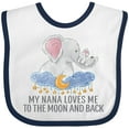 thumbnail image 3 of Inktastic My Nana Loves Me to the Moon and Back Elephants in Clouds Boys or Girls Baby Bib, 3 of 4