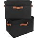 thumbnail image 1 of Cajas Almacenaje con Tapa, Paquete de 2 Cajas Almacenaje Tela para Estantes, Cajas de Tela Almacenaje Ropa Armario, Cajas Organizadoras con Tapa, Cajas Almacenaje Decorativas, Negro, 1 of 4