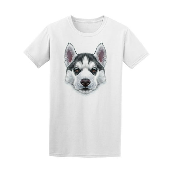 Cute Husky Puppy Sketch T-Shirt Men -Image by Shutterstock, Male Medium
