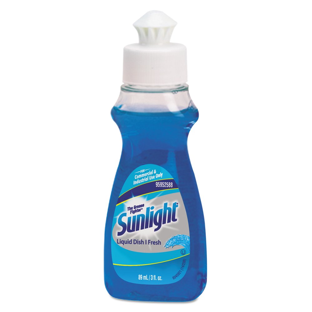 Sunlight Liquid Dish Detergent, Fresh Scent, 3 oz Bottle, 90/Carton