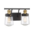 thumbnail image 3 of Macauley 2-Light Bathroom Vanity Light in Vintage Black with Warm Brass, 3 of 5