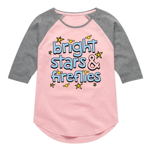 Instant Message - Bright Stars And Fireflies - Toddler & Youth Girls Raglan Graphic T-Shirt