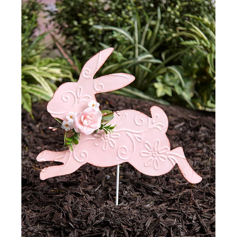 Pastel Easter Bunny Garden Stakes (Pink)