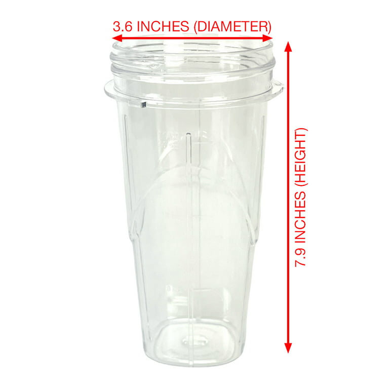 24 oz Smoothie Cup with To-Go Lid Replacement Part Compatible with Oster Pro 1200 Blender (3 Pack)