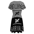 thumbnail image 5 of Departure And Arrivals (Gray) Designed Dress Summer Street Style Dresses Female Short Sleeve Printed Sundress, 5 of 7