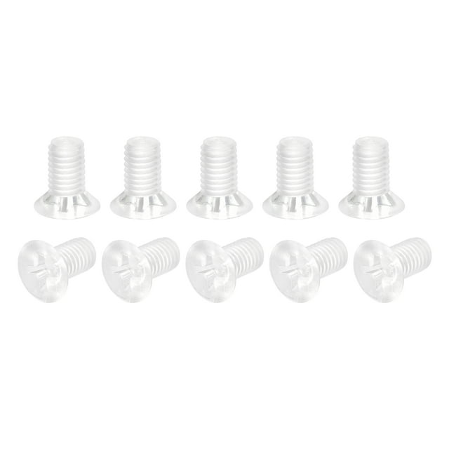 Unique Bargains Vis de Machine Phillips en Plastique M5x10mm, Boulons de Machine à Tête Plate PC Lot de 25