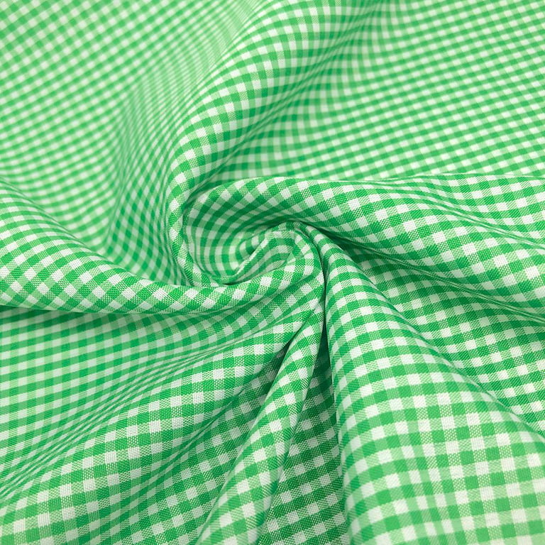 Gingham 1/12 Wide Square Fabric 60 Wide Checkered Plaid By The Yard  (Kelly Green)