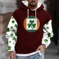 thumbnail image 1 of Sudadera con capucha para hombre, estilo informal, con estampado del Día de San Patricio, con cordón y manga larga, de poliéster., 1 of 5