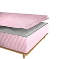 thumbnail image 3 of Zipper Fitted Sheet, (Olympic Queen Size 66x80) 10 Inch Deep Pocket, 100% Egyptian Cotton, 800 TC, Stripe Light Pink Color., 3 of 7