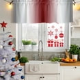 thumbnail image 5 of Red Grey White Curtain Valances for Windows, Kitchen Valance Window Treatments Panel 2 Pack, Farmhouse Ombre Color Modern Simple Rod Pocket Short Curtains for Bathroom Bedroom 60 x 18 Inch, 5 of 8